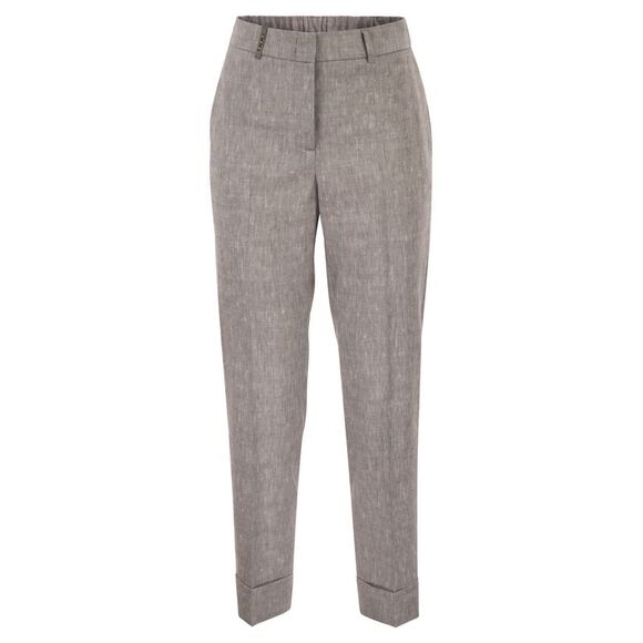 Peserico Women Wool Blend Flannel Trousers
